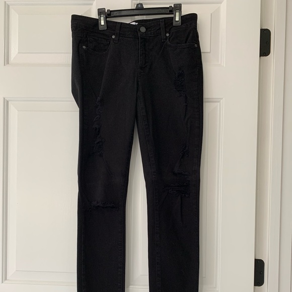 Paige Jeans Black Distressed Size 28 - Picture 1 of 12